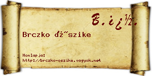 Brczko Őszike névjegykártya